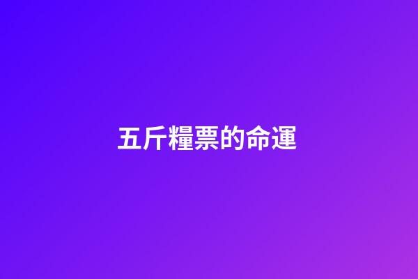 五斤糧票的命運 (以前的五斤糧票值多少錢)-第1張-觀點-玄機派